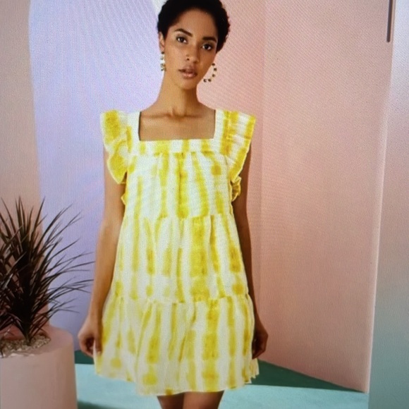 Marie Oliver Sailor Dress in lemon Dye Sz xl - Picture 1 of 6